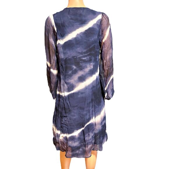 Soft Surroundings Size XS Blue Himalaya Indigo Tie Dye Embroidered Dress #2EJ67 - Picture 5 of 5